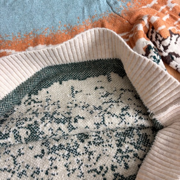 Old Navy SoSoft Mountain Landscape Intarsia Crew Neck Sweater Men's L Unisex - Picture 4 of 7